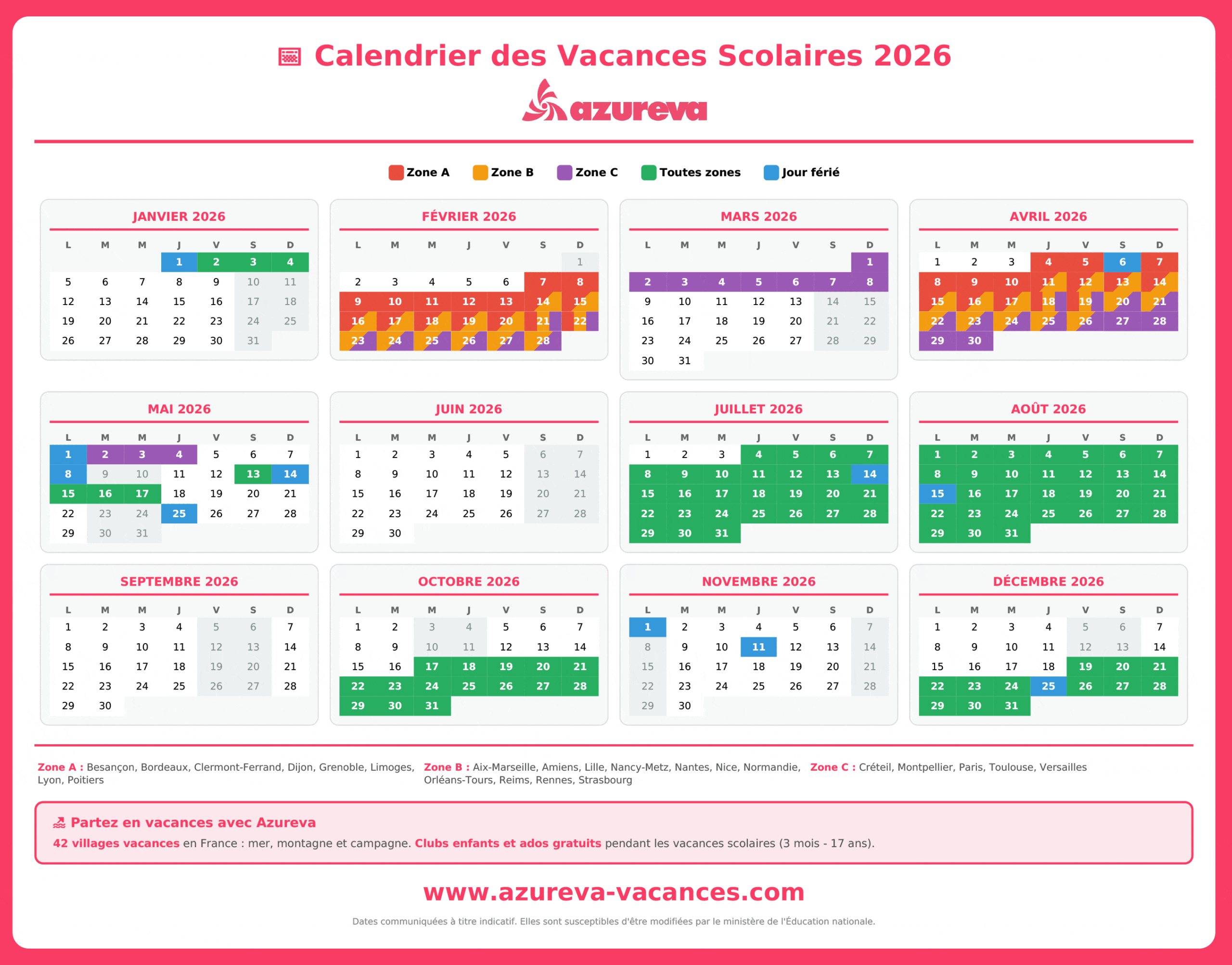 Vacances Scolaires 2026 Dates Et Calendrier Officiel