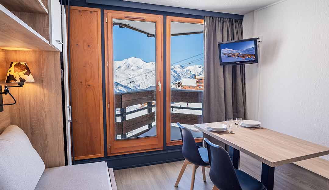 Studio avec balcon vue sur les pistes - Résidence Azureva Val Thorens